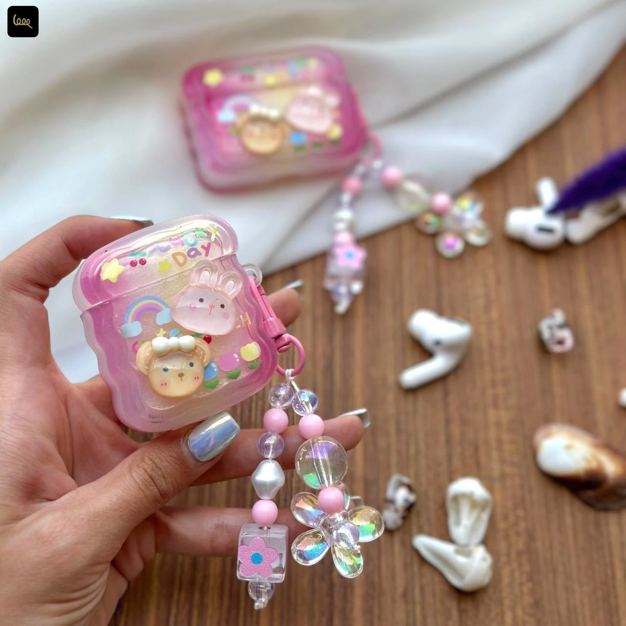 قاب ایرپاد خرگوش کریستالی (Airpods Case Rabbit Crystal) (LP440)