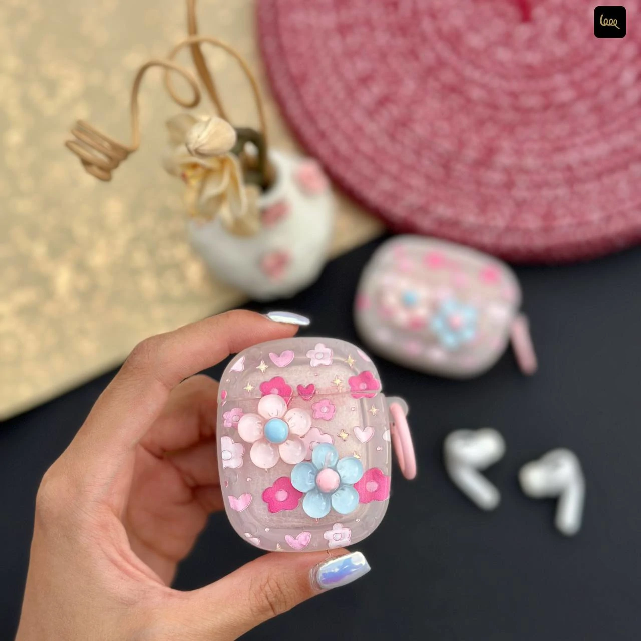 قاب ایرپاد گلدار (Airpods Case Flower) (LP443)
