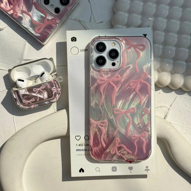 قاب ایرپاد پاپیون موج دار صورتی ( AirpodsBowtie Wave Pink) (LP640)