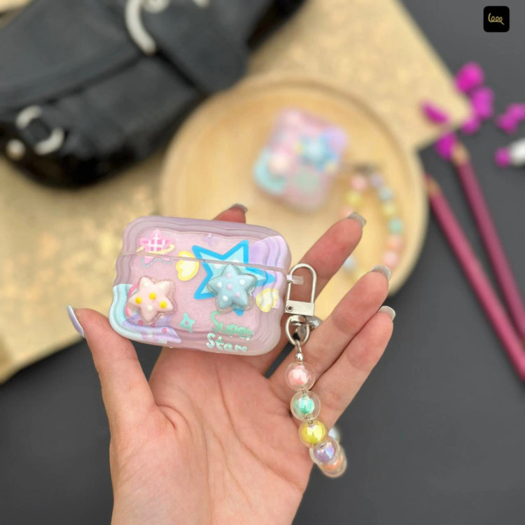 قاب ایرپاد ستاره ای به همراه آویز(Airpods Case Sweet Star) (LP447)